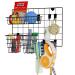 Wall35 Pluto Pet Supplies Organizer Wall Mount Wire Basket Hooks for Hanging Dog Leash Cat Collars Metal Black