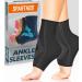Sparthos Ankle Compression Sleeve (Pair)  Plantar Fasciitis Brace with Arch Support  Foot Ankle Socks for Men and Women  Increase Blood Circulation, Reduce Swelling & Heel Spurs (Black-M) Medium (Pack of 2) Midnight Black