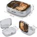 Wild Cheetah Print Pill Box - 2 Compartment Decorative Metal Organizer for Medicine & Supplements - Portable Case for Pocket or Purse - Buy Online on GoSupps.com