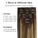 Hotbanana Clip-in Hair Extensions | Real Remy Hair Balayage Chocolate Brown to Caramel Blonde | 40cm 120g - 7 Piece Set - Buy Online on GoSupps.com