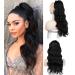Pferdeschwanz hair part clip extension with cord strain long hair extension extension wig natural black afro curly ponytail for braid 1b/approx. 66cm vd063a 66.04 cm (1 Pack) black