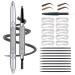YOUNG VISION Waterproof Microblade Eyebrow Pencil Shaper - BLACK  With Brush and a Extra Brow Pencil Tip  Natural Ingredients Eye Makeup Pen - Contains High Grade Carnauba Wax and Hydrogenated Coconut Oil