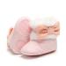RVROVIC Baby Boys Girls Plush Winter Snow Boots Bowknot Anti Slip Warm Fleece Infant Boots Toddler Prewalkers 0-6 Months 1 Pink