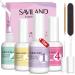 SAVILAND Dip Powder Liquid Set: 4 Pcs Nail Dip Liquid Set with Dip Powder Base Activator Top Coat and Brush Saver 15 ml/0.5 Fl.oz Dipping Nail Liquid Set for Dip Powder Nail Kit Home DIY Salon Art 4pcs 15ml