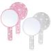 Bucherry 2 Pcs Rhinestone Hand Mirror Wedding Bling Hand Held Mirrors Adorable Dazzling Cosmetic Portable Decorative Personal Makeup Mirrors for Women Girls Bride Wedding Gift  Pink White (Round)