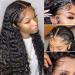 20 Inch Deep Wave Lace Front Human Hair Wig - Brazilian Virgin Hair, HD Transparent Lace, Pre Plucked, Natural Black - Glueless Wet and Wavy Style for Women - Buy Online on GoSupps.com