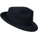 Premium Doyle Teardrop Fedora Hat 100% Wool Felt Crushable Water Resistant Unisex 7 1/4-7 3/8 Navy - Buy Online on GoSupps.com