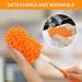 Deluxe Microfiber Duster | Extendable Feather Duster with Long Pole | 2 Replaceable Brush Heads | Washable | Ideal for Office, Car, Window, Furniture, Ceiling Fan - Orange - Buy Online on GoSupps.com