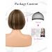 REECHO 11 Short Brown Bob Wig with Bangs - Synthetic Replacement Hair for Women - Chocolate Brown with Blonde Highlights - 11 Inch - Buy Online on GoSupps.com