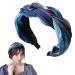 Headbands for Women Wide Braided Headbands for Girls Fashion Hair Hoop Glitter Yarn Braid Versatile Headdress Twisted Knotted Hairband Hair Accessories (Sky Blue)