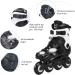 Adult Inline Skates ABEC-7 Carbon Steel Bearings 4*80mm 85A PU Wheels | Black Men8.5/Women9 - Buy Online on GoSupps.com