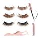 miaowang 6D Magnetic Brown Eyelashes and Magnetic Eyeliner Kit 3 Style with Tweezers (Brown)