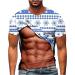 Funny Christmas T-Shirts for Adults - Novelty 3D Fake Abs Print Muscle Tee - Light Blue - Size Large - Buy Online on GoSupps.com