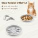 Slow Feeder Cat Bowl - White | Anti-Vomiting Bloat Stop Raised Food & Water Bowl | Non-Slip Puzzle Bowl for Healthy Eating | Small Dogs & Kittens - Buy Online on GoSupps.com
