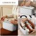 Aucuu Large Capacity Travel Cosmetic Bag for Women Girls PU Leather Waterproof Layered Storage Makeup Bag with Handle Portable Travel Organizer (Checkered White) #14 White-14 - Buy Online on GoSupps.com