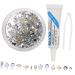 Didiseaon 4 Sets Gems for Crafts Hair Rhinestone Adhesive Face Gems Gem Stickers for Crafts Dotting Pen Applicator Gems for Face Nail Gems Decor Sticky Gems Plastic Rhinestones Glass Nails