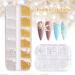 IOSPKKIO Nail Art Pearls - 2pcs Flat Back Charms Gold & Silver Mix with Tweezers - Ultimate Nail Design Accessories - Buy Online on GoSupps.com