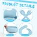ZS ZHISHANG Baby Weaning Set - Silicone Baby Feeding Set with Suction Bowls, Plates, Cutlery - Blue - Ideal Baby Gifts - Buy Online on GoSupps.com