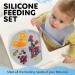 Kzonex 9-Piece Baby Feeding Set: Silicone Bib, Suction Plate, Bowl, Fork, Spoon, Sippy Cup with Straw, Snack Lids - BPA Free & Dishwasher Safe - Buy Online on GoSupps.com