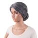 Mapofbeauty 10 inches/25 cm grass Grandmother hair fibers lady costume granny with wig as wrapped hair cosplay parties wig (dark gray)