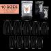 Vixi 500 Short Coffin/Ballerina Nail Set with Prep File - Clear Express Full Cover False Fingernail Extensions - 10 Sizes - Salon & Home Use - Buy Online on GoSupps.com