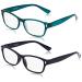 The Reading Glasses Company Dark Blue Aquamarine Readers Value 2 Pack Mens Womens RR77-3Q +2.50