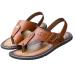 LLIMUE Foot Corrector Sandals PU Leather Flat Big Toe Bone Orthopedic Shoe with Arch Support for Pain Relief Bunion Symptoms Foot Redness Pain and Swelling Brown 40