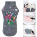 Petyoung Dog Sweater with Flower Embroidery | Warm Soft Winter Clothing for Small & Medium Dogs | L. Gray - Buy Online on GoSupps.com