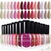 Morovan Fingernail Nail Polish Set: Pink Air Dry 15 Colors 7ml Nude Bulk Nail Polish Non Gel Regular Nail Polish Kit Finger Nail Polish Set Gift for Women Mystic Garden