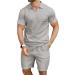 KUYIGO Men's Polo Shirt and Shorts Set - Summer Outfits | Casual Short Sleeve Polo Suit - Grey X-Large - Buy Online on GoSupps.com