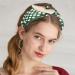 Litthing Bow Headband for Women - Polka Dot Rabbit Ears Knot Headband BOHO - Wide Twist Knot Headwrap for Girls - Green & Black Summer Hair Accessories - Buy Online on GoSupps.com