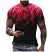 Generic Men's T-Shirts Crewneck Short Sleeved Pullover Flame Printing Workout Shirts Soft Fitted Tee Trend Casual Sweatshirts Red XX-Large
