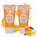 Orange Exfoliating Gel for Face & Body - 2-Pack Gentle Daily Peel Scrub Deep Cleans Pores Removes Blackheads & Moisturizes Skin for All Skin Types (1.7Fl Oz Each)