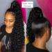 Ponytail Extensions Deep Wave Ponytail Extension Clip In Long Wavy Curly Wrap Around Long Ponytail Natural Color Remy Human Hair Extensions for Black Woman for Women(Size:24inch 100g) - Buy Online on GoSupps.com