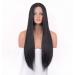 VEBONNY Glue Free 24 Inch Natural Black Wig for Women - Realistic Synthetic Hair Light Black Middle Part Style #074 - Buy Online on GoSupps.com