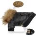 LESYPET Warm Dog Jacket - Windproof & Waterproof Fleece Lined Leather Coat for Small Dogs (X-Large, Black) - Buy Online on GoSupps.com