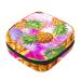 Menstruation pad bag with zipper women's napkin bag tampons collective bags for women and girls (pineapple with tropical palm leaves)