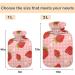Naanle Checked Flower Strawberries 1L Heat Bottle with Cover - Transparent Hot Water Bottle for Pain Relief & Warmth Ideal for Bed Hands & Feet Therapy - Buy Online on GoSupps.com