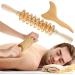 2PC Lymphatic Drainage Massage Tools Set - 9-Wheel Roller & Gua Sha for Legs Back Neck Arms | Wood Therapy Massage - Buy Online on GoSupps.com
