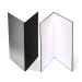 (2 PCS) Light Reflector 3 in 1 Photography Reflector Cardboard,A3 (17x12 Inch) Size Folding Light Diffuser Board for Still Life, Product and Food Photo Shooting - Black, Silver and White, 2 Pack
