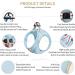Heele Adjustable Reflective Dog Harness for Small & Medium Dogs - Breathable Soft Mesh Blue - Buy Online on GoSupps.com