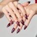 GLAMERMAID Red Press on Nails - Medium Almond Gothic Burgundy - 24 Pcs Reusable Short Stiletto Acrylic Manicure Kits for Halloween Gifts - Buy Online on GoSupps.com