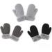 TAGVO Toddler Windproof Sherpa Lined Gloves 3 Pairs - Winter Kids Boys Girls Knitted Mittens for Outdoor Sports - Multicoloured - Buy Online on GoSupps.com