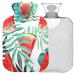 Naanle watermelon slice Palm leaf heat bottle with cover Transparent hot water bottle 1l warm steadel for bed handfoot heat pain relief heat and cold therapy
