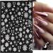 8 Sheets Christmas Nail Art Stickers Decals Self-Adhesive White Snowflakes Winter Nail Supplies Nail Art Design Decoration Accessories Glitter White & White - Buy Online on GoSupps.com