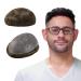 Lordhair Toupee for Men with 100% European human hair 8x10 inch Hairpiece for Men 0.03mm Ultra Thin Skin Hairsystem All V-looped Mens Toupee (Light Brown #7) Light Brown 7#