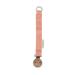 Filibabba pacifier chain made of organic cotton and wood |21 cm |Pacifier chain for boys and girls |Nickel-free metal clips |With silicone ring for attaching |Danish design (Coral)