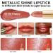 OULAC Orange Metallic Shine Lipstick Coral Glitter | Long Lasting & Hydrating | Vegan & Cruelty-Free | 4.3g/0.15oz - Be Happy(05) - Buy Online on GoSupps.com