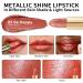 Oulac Metallic Pumpkin Orange Lipstick - High Impact Vegan Lip Color (Be Happy(05)) - Buy Online on GoSupps.com
