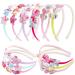 Candygirl glitter frontal ligaments for girls children sequin hair bands with bow glitter alice ligaments with heart star butterfly sequin forehead straps (6 pieces) multicolored